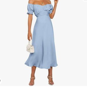 Baby blue satin dress